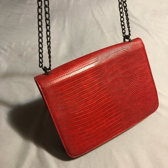 Cleo Red Chain Handle Purse - Picture 7 of 12